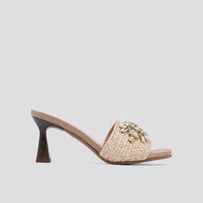 SANDALIA TACÓN CHLOE RAFIA BEIGE